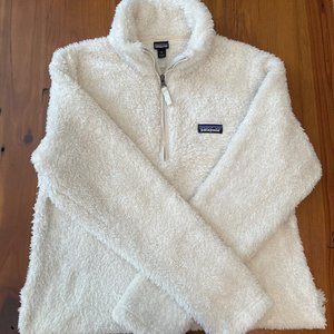 Patagonia Los Gatos Fleece 1/4 Zip Pullover Sweater Top M White El Cap Khaki